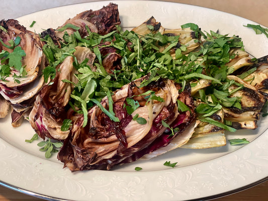 Grilled Fennel Salad with Lemon Honey Ginger Dressing