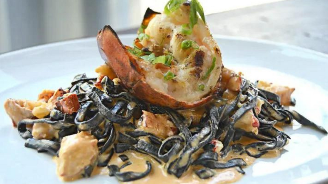 Squid Ink Pasta with Grilled Lobster and Calabrian Chili Butter